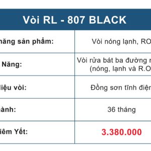 Catalogue của mẫu vòi rửa RL - 807 BLACK