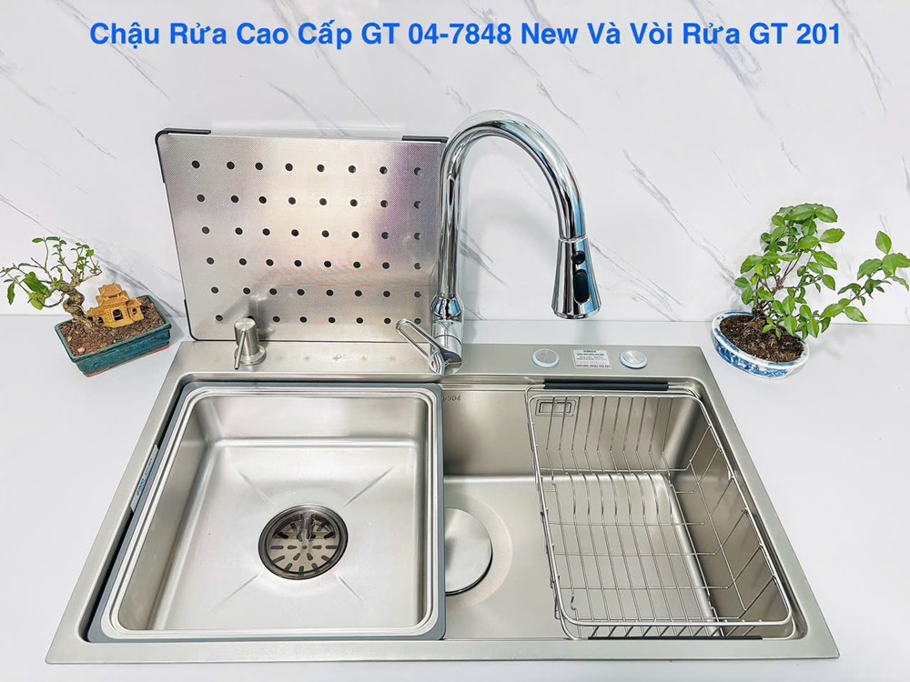 Chậu rửa Gento có thể kết hợp cùng nhiều phụ kiện 