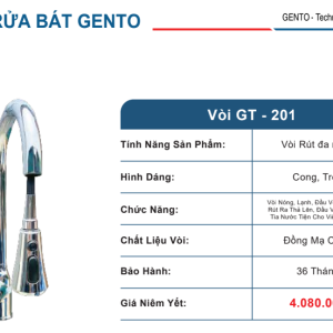 Catalogue của mẫu vòi rửa dây rút GT - 201